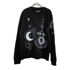 Blind Rooster Sweatshirt Higher Plane Astrology Zodiac Celestial Gothic Black L